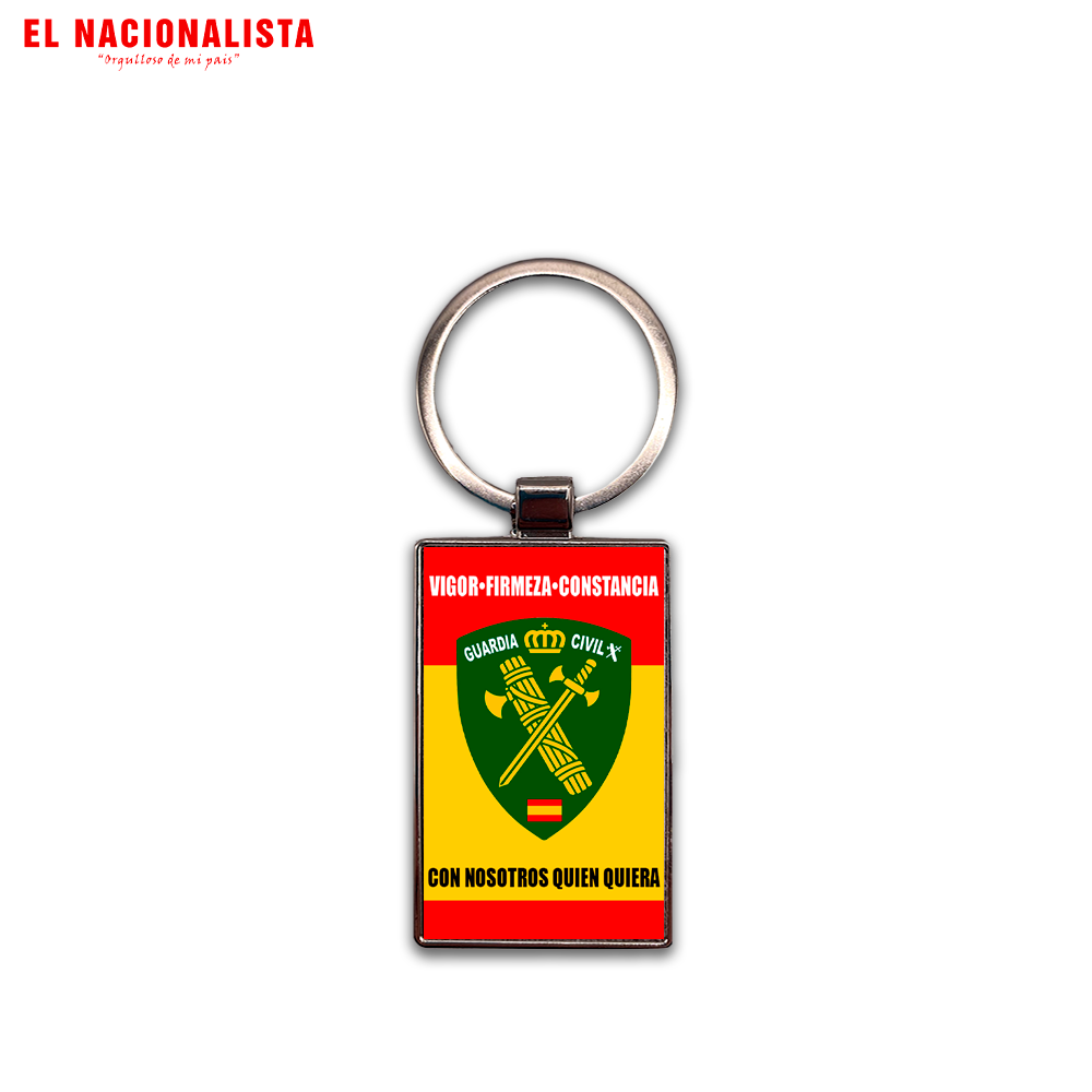 Llavero Rectangular Metálico Guardia Civil España – Accesorio con Emblema de la Guardia Civil