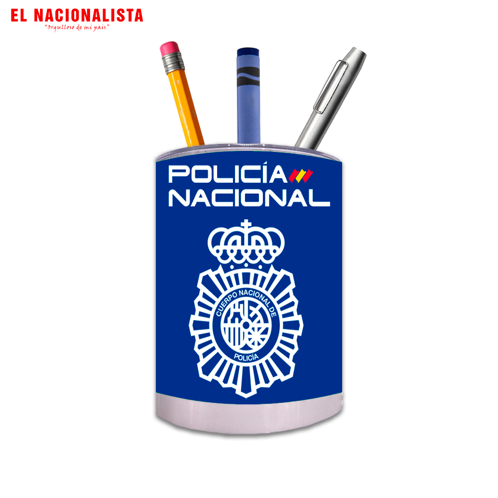 Porta Lápices Circular Policía Nacional – Cubilete de Escritorio con Emblema de la Policía Nacional