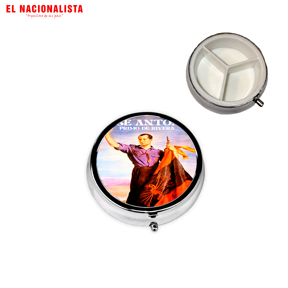 Pastillero Metálico Redondo Jose Antonio Primo de Rivera – Organizador de Bolsillo Jose Antonio Primo de Rivera