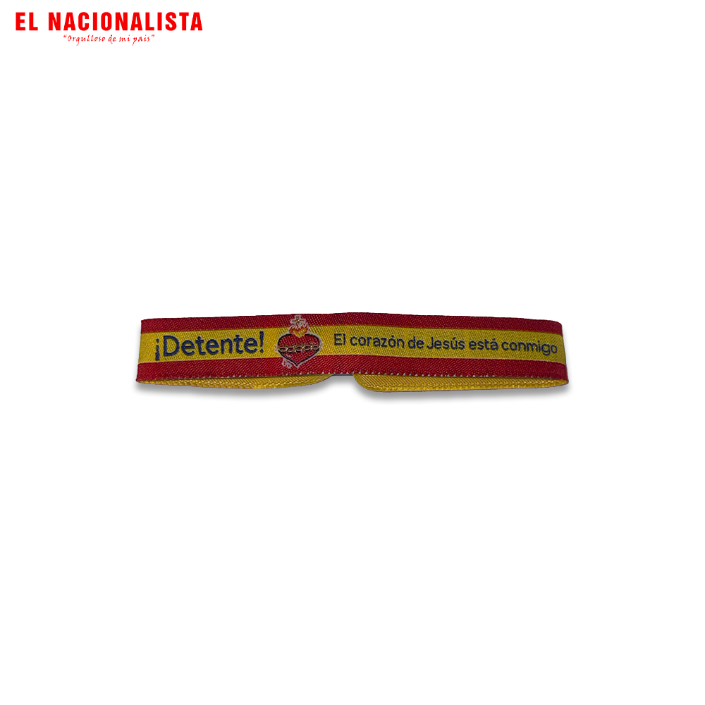 Pulsera ¡Detente! El Corazón de Jesús esta contigo – Bandera España Bordada