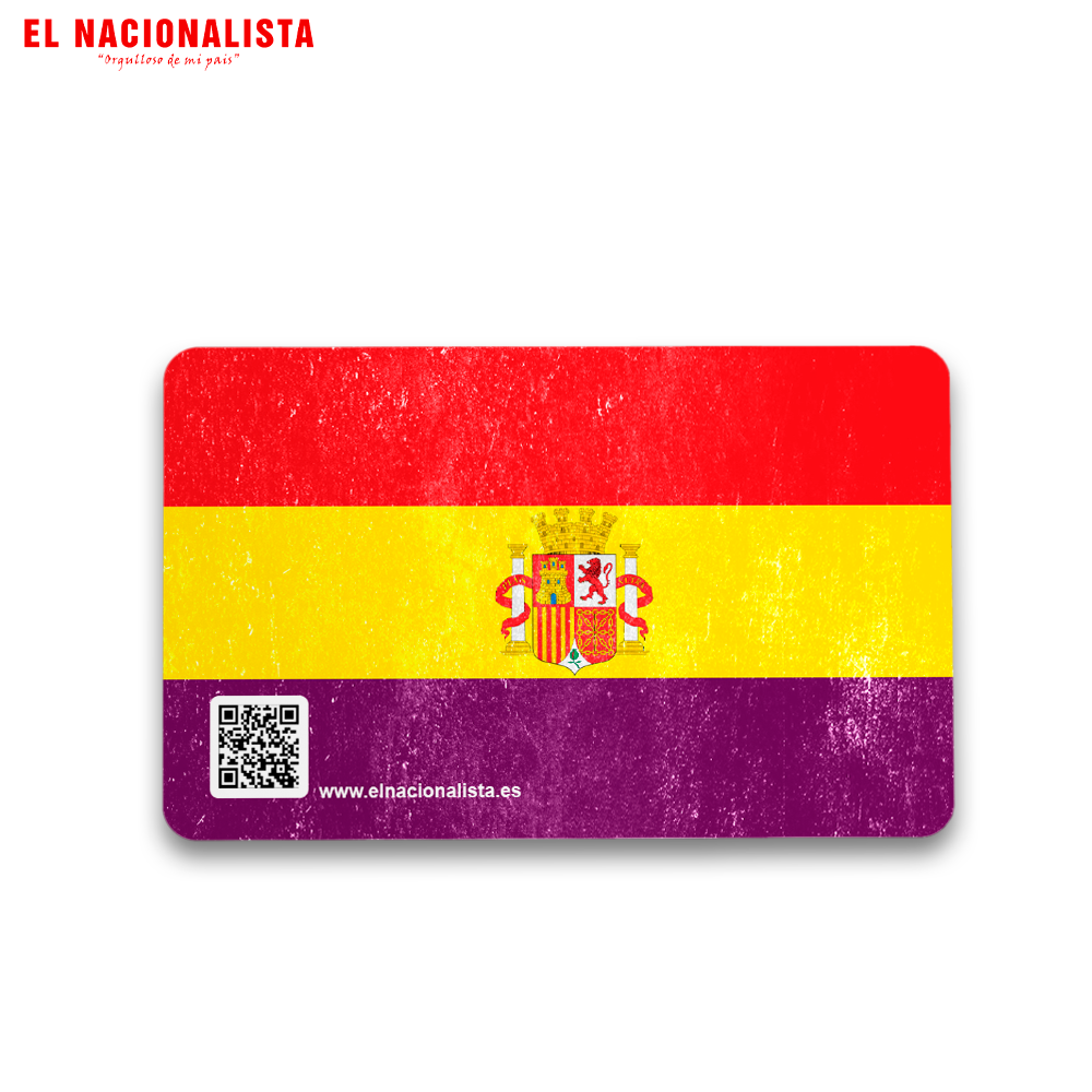 Imán Cuadrado Bandera Republicana con Escudo