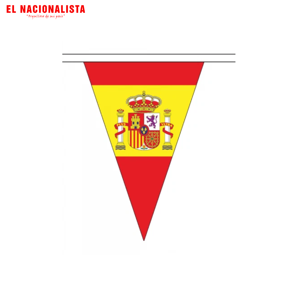 Guirnalda de Banderines de España – Tira de Banderas Triangulares para Fiestas, Eventos y Animación Deportiva