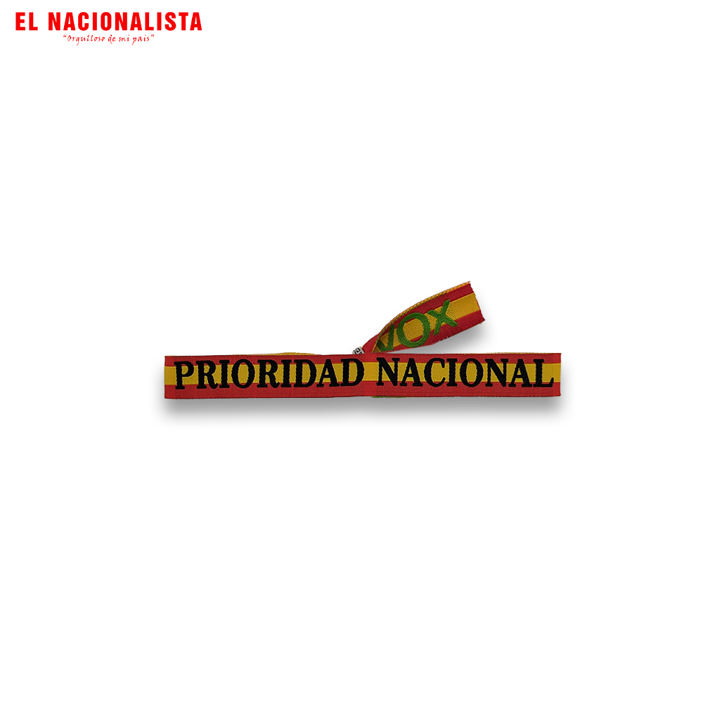 Pulsera de España VOX "Prioridad Nacional" – Pulsera de Tela Patriótica