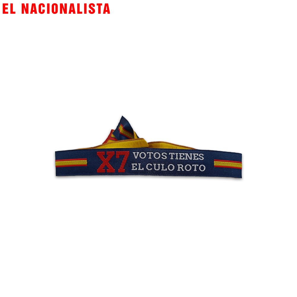 Pulsera X7 Votos Tienes El Culo Roto – Azul España
