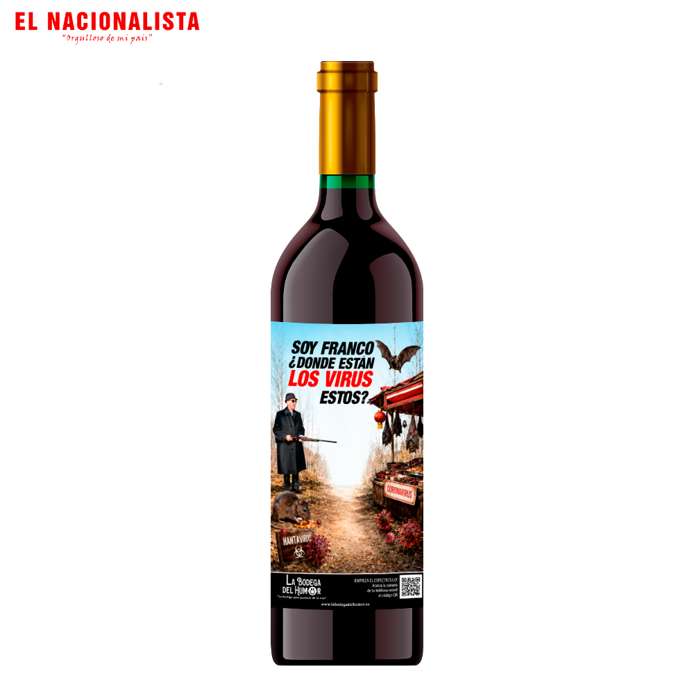 Vino Crianza Divertido para Regalos y Eventos con Mensaje Gracioso | Soy Franco, donde están los virus estos