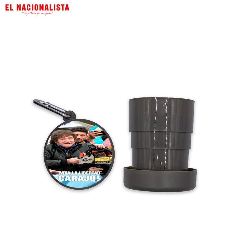 Vaso Plegable Portátil Javier Milei – Copa de Viaje Viva la Libertad