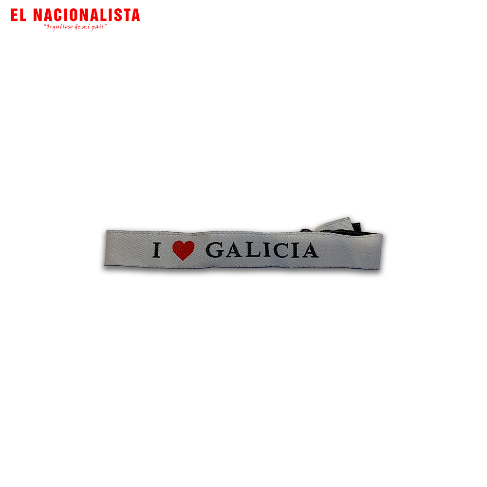 Pulsera I Love Galicia – Blanca Corazón Rojo
