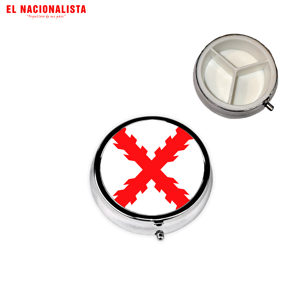 Pastillero Metálico Redondo Soy Facha – Organizador de Bolsillo Orgulloso de mi País