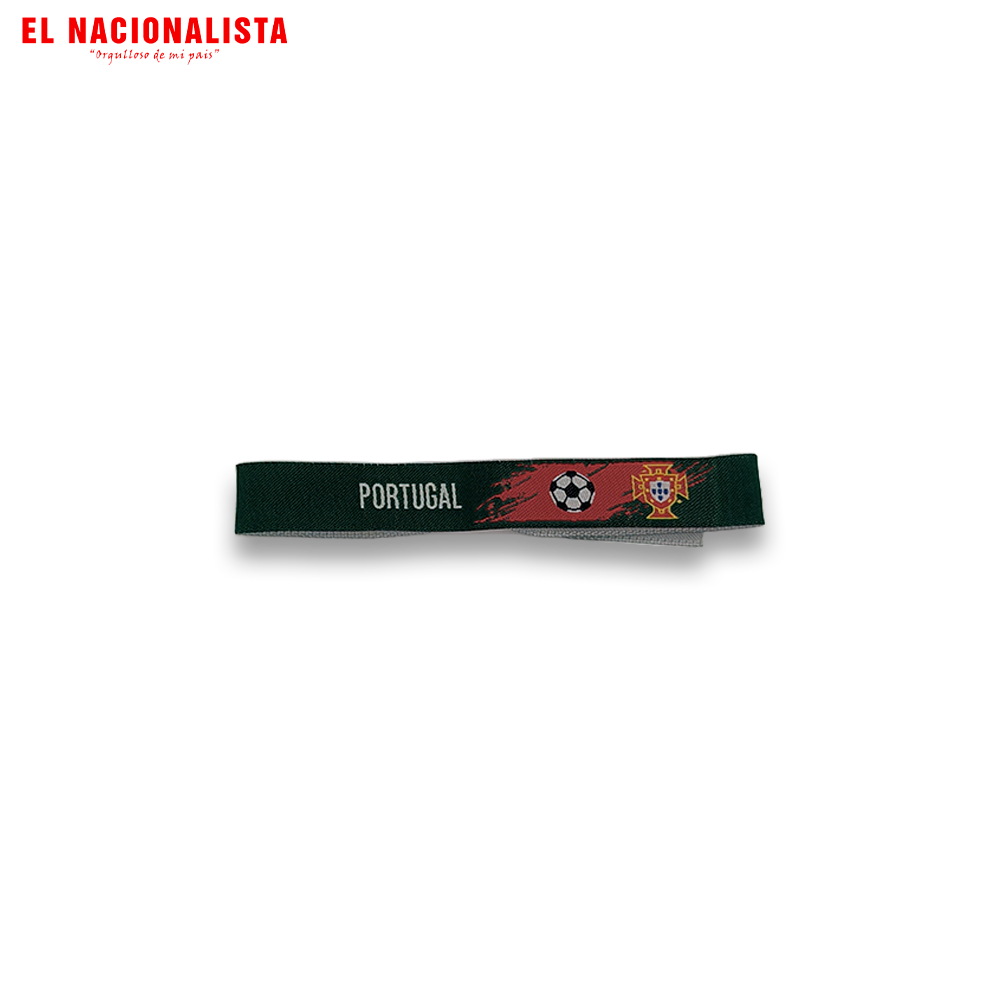 Pulsera de Tela Portugal de Fútbol – Pulsera Deportiva de Animación para el Mundial
