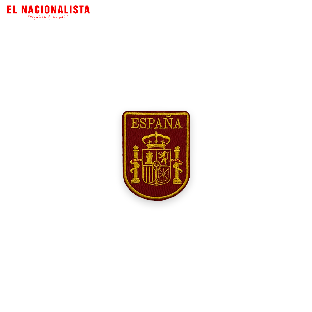 Parche Termico Bordado Escudo Espana Fondo Granate