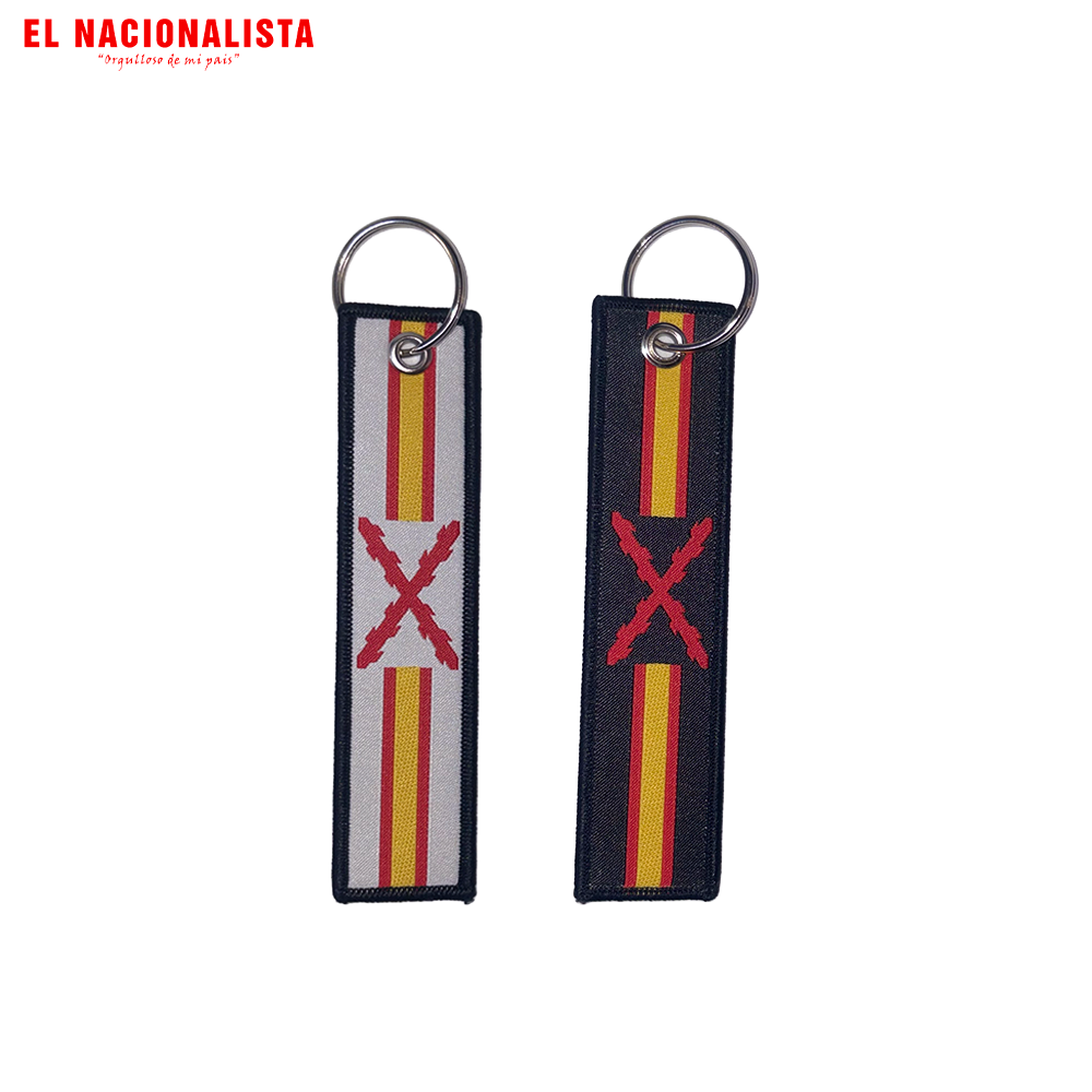 Llavero Largo Cruz de Borgoña – Aspa de Borgoña con Bandera