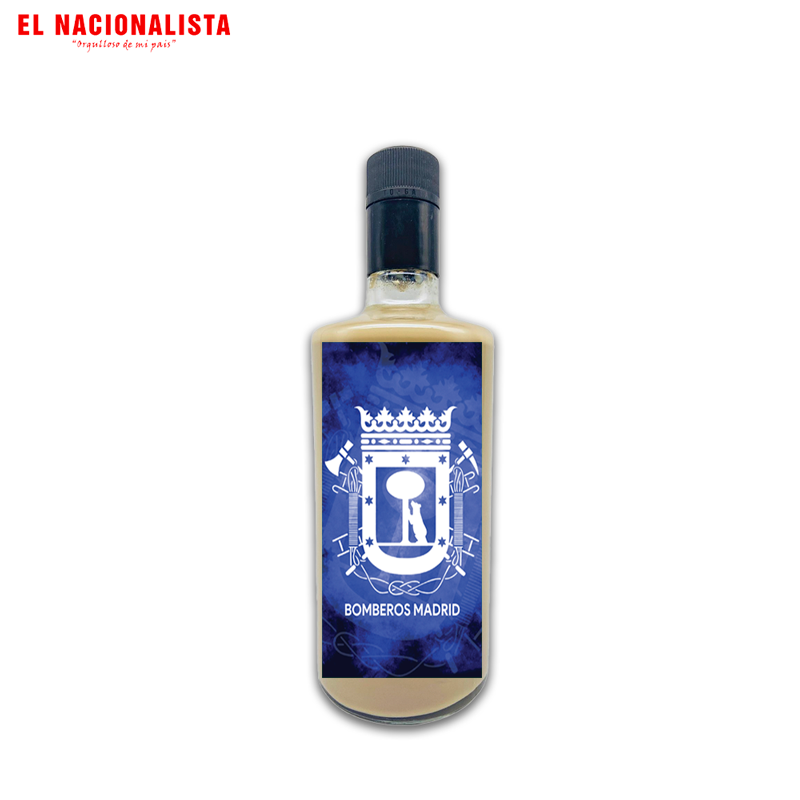 Botella de Licor Artesanal Bomberos Madrid – Edición Premium con Escudo Oficial