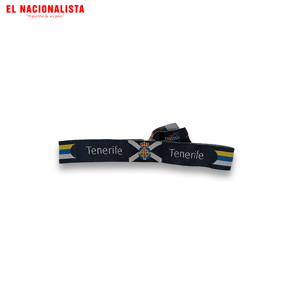 Pulsera de Tela Tenerife – Pulsera Bordada con la Bandera e Identidad Canaria