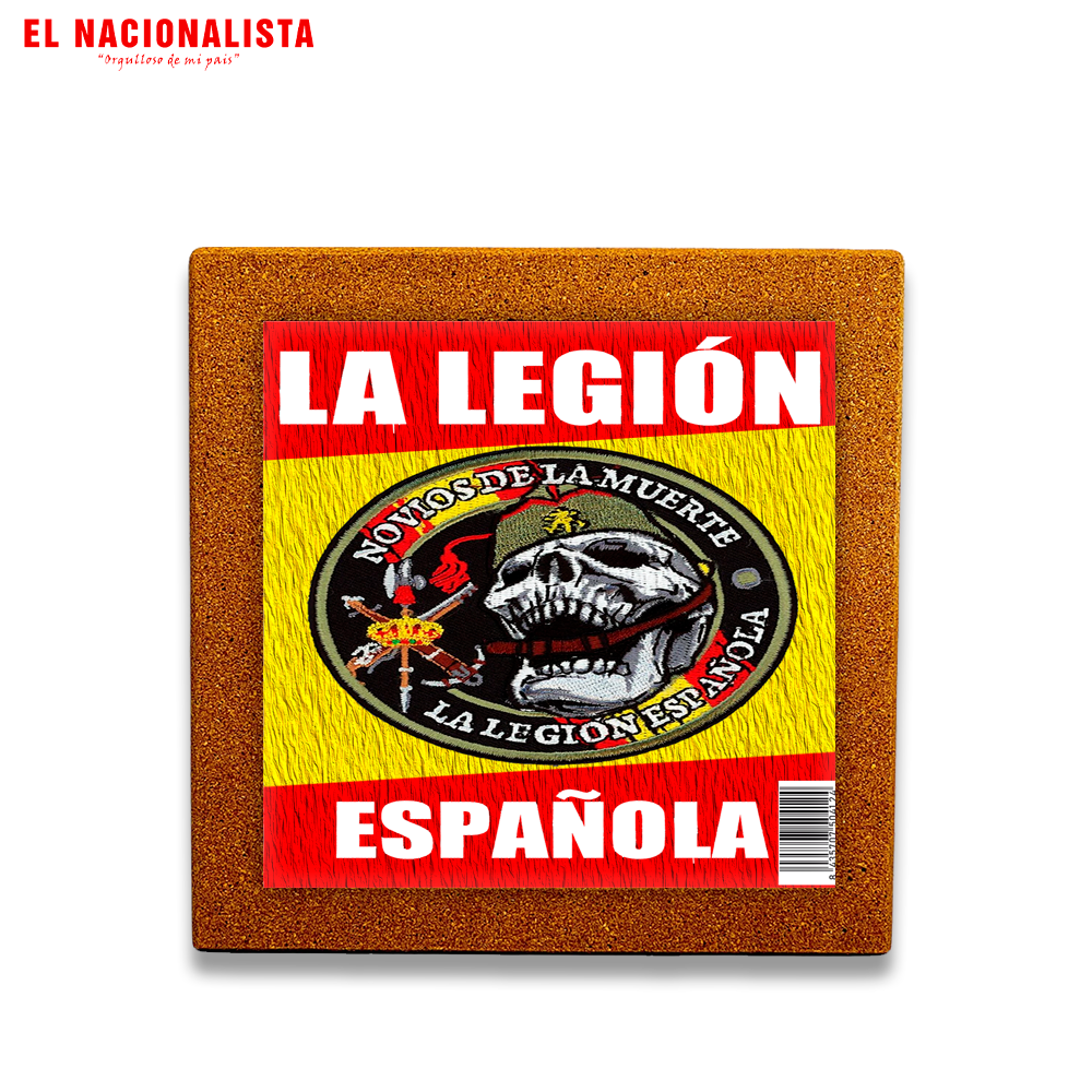 Baldosa Decorativa Enmarcada Legión Española Novios de la Muerte – Azulejo con Emblema Legionario