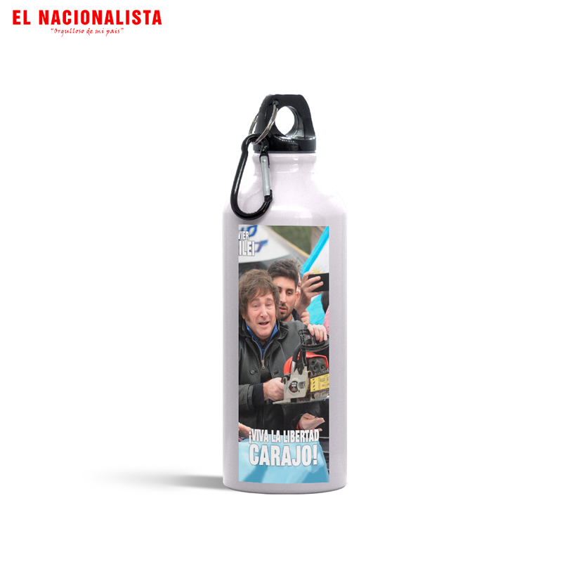 Cantimplora de Aluminio Javier Milei – Botella Deportiva Viva la Libertad