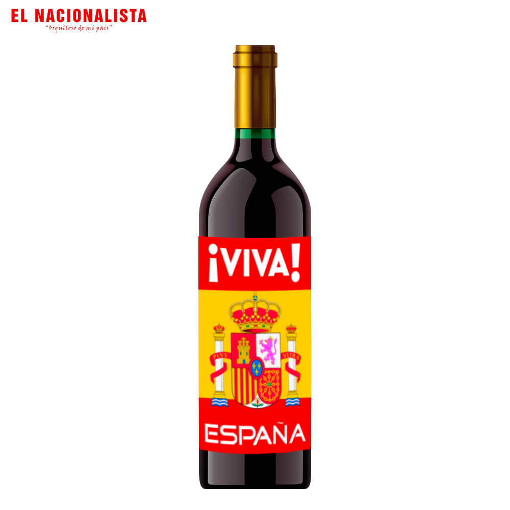 Botella de Vino Dorado Viva España bandera – Edición Especial Viva España bandera