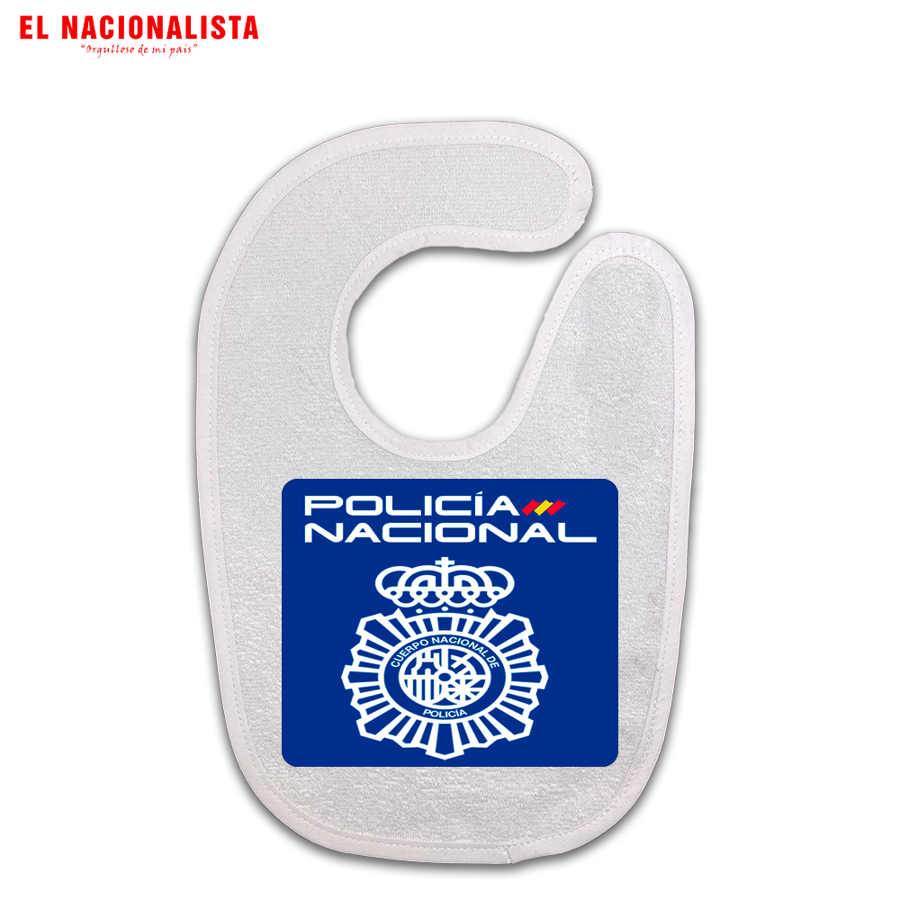 Babero para Bebé Policía Nacional – Babero Personalizado con Emblema de la Policía Nacional