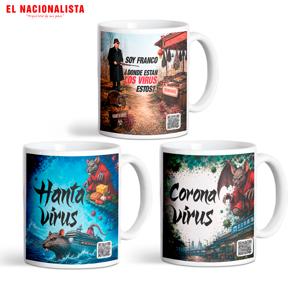 Pack 3 Tazas de Cerámica Franco– Hantavirus + Coronavirus