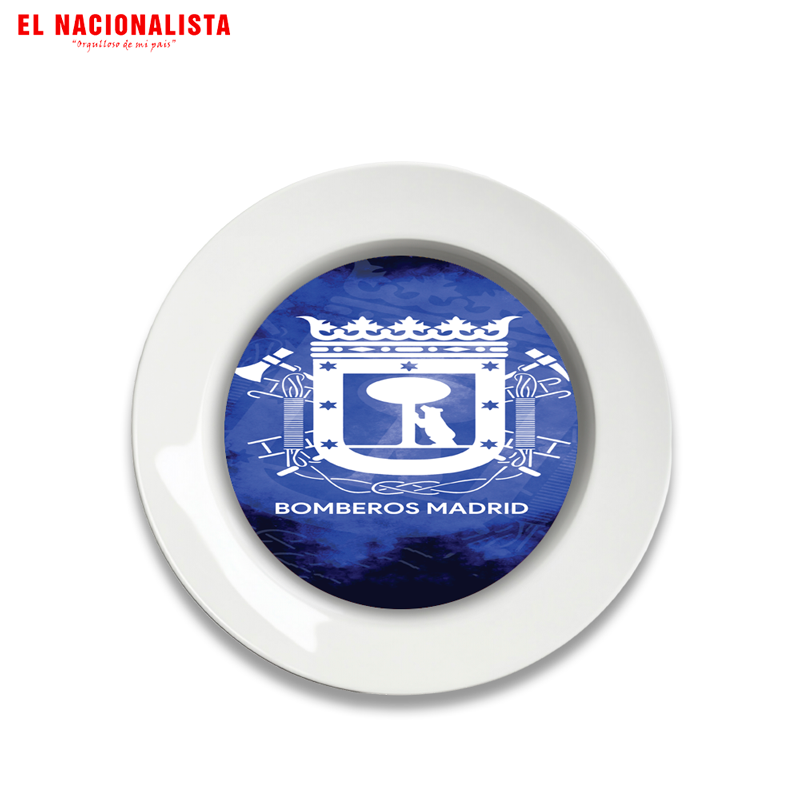 Plato Decorativo Bomberos Madrid – Plato de Cerámica con Escudo Oficial