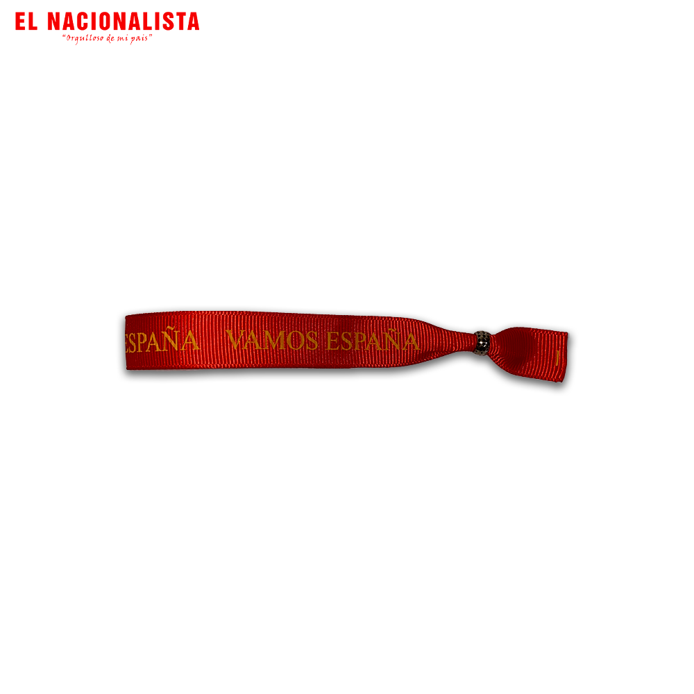 Pulsera Vamos España Roja – Texto Dorado