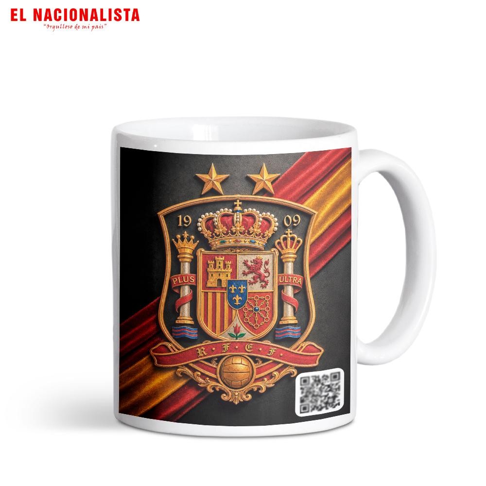 Tazas Escudo España Dos Estrellas Con Código QR