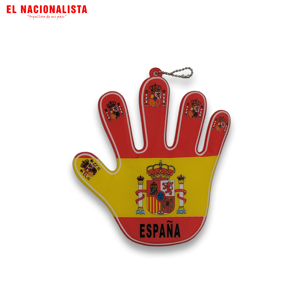 Mano de España de Animación – Llavero y Accesorio Colgante de Coche para el Mundial