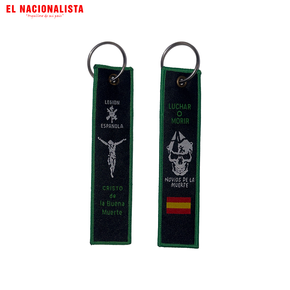 Llavero Largo Legión Española – Cristo y Calavera Verde