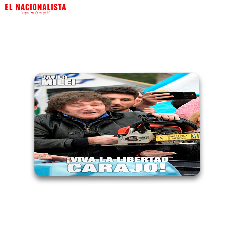 Imán Cuadrado para Nevera Javier Milei – Souvenir Magnético de Colección