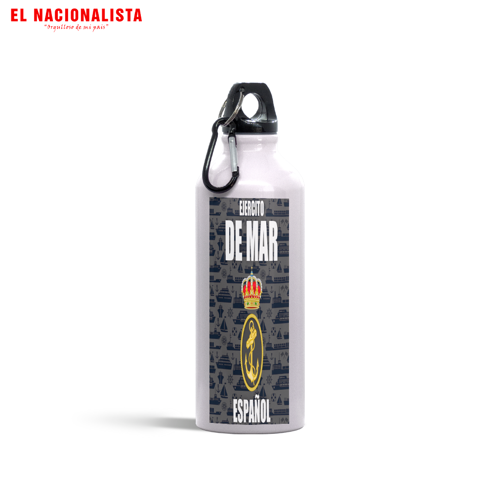 Cantimplora de Aluminio Ejército de Mar Español – Botella Deportiva con Emblema del Ejército de Mar