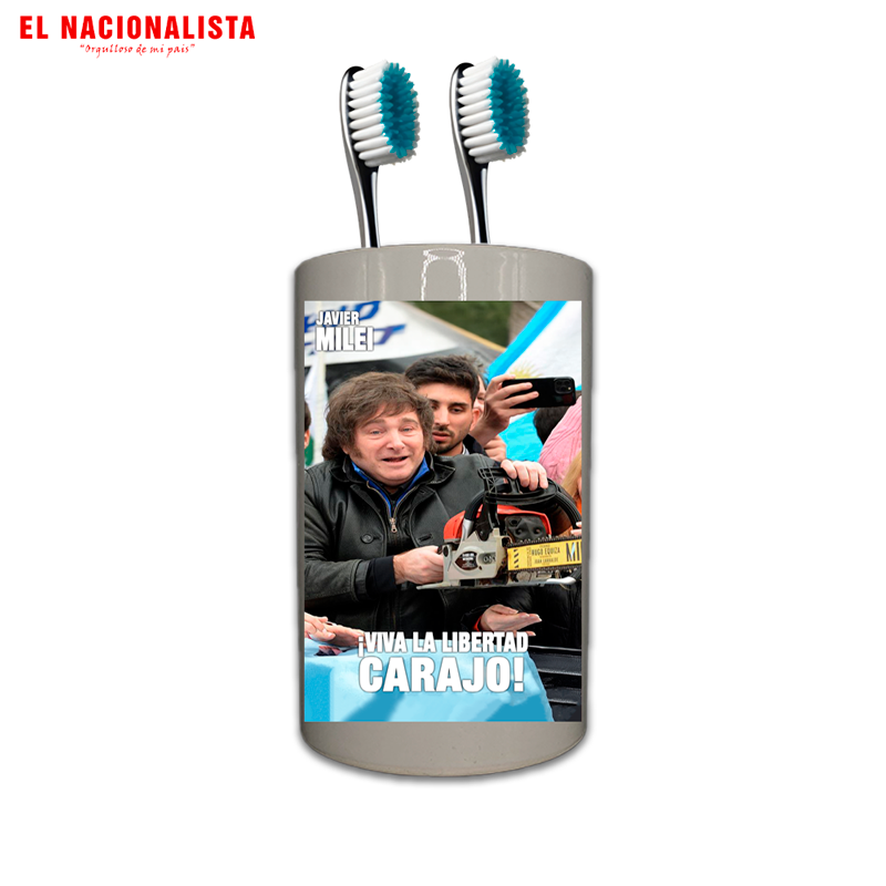 Bote para Cepillos de Dientes Javier Milei – Organizador de Baño Exclusivo