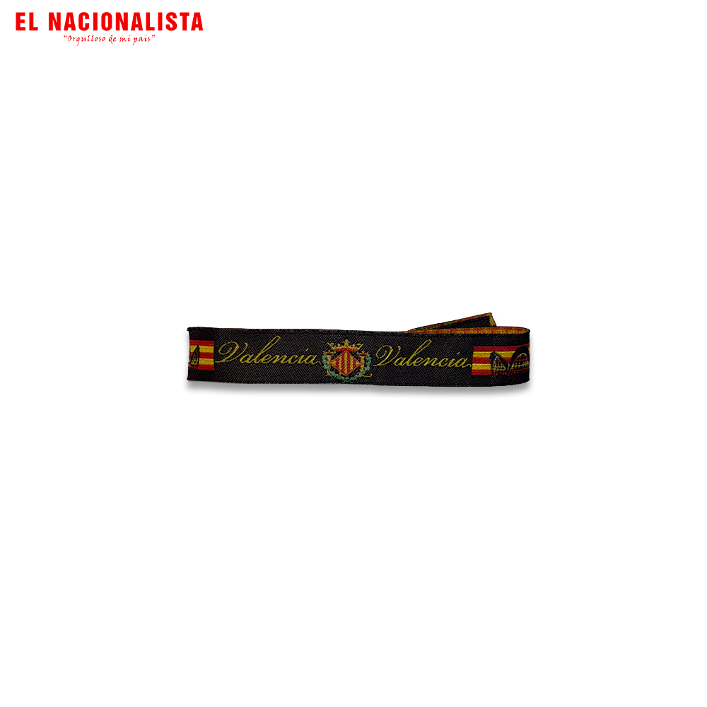 Pulsera Valencia Escudo – Negra con Escudo