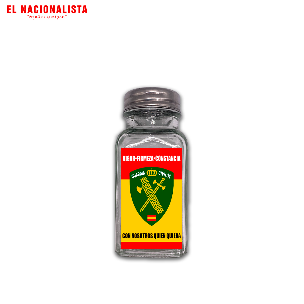 Salero de Cristal Guardia Civil España – Dispensador de Sal con Emblema de la Guardia Civil