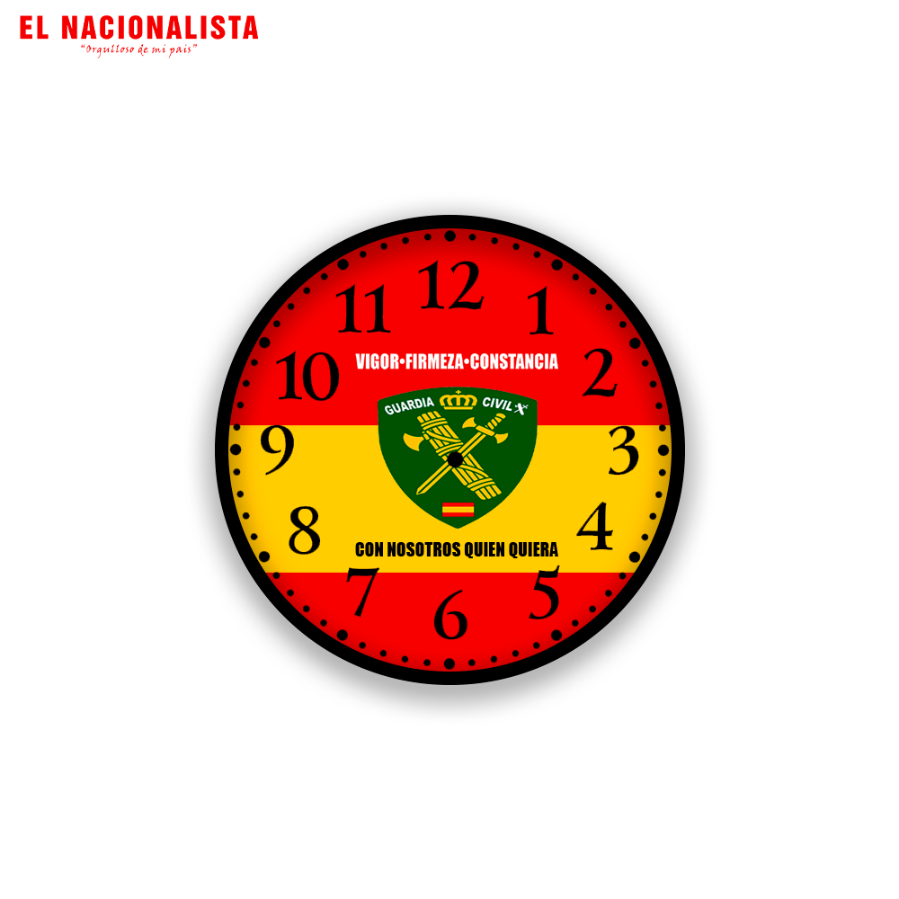 Reloj de Pared Redondo Guardia Civil España – Reloj con Emblema de la Guardia Civil