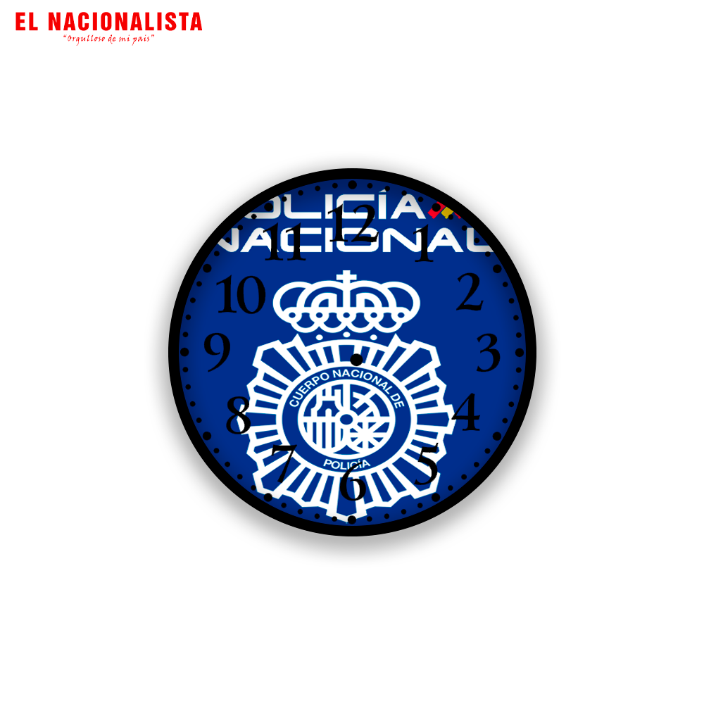Reloj de Pared Redondo Policía Nacional – Reloj con Emblema de la Policía Nacional