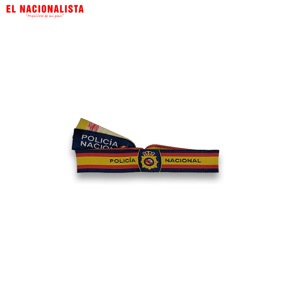 Pulsera de Tela Bordada Policía Nacional – Pulsera de España con Escudo CNP