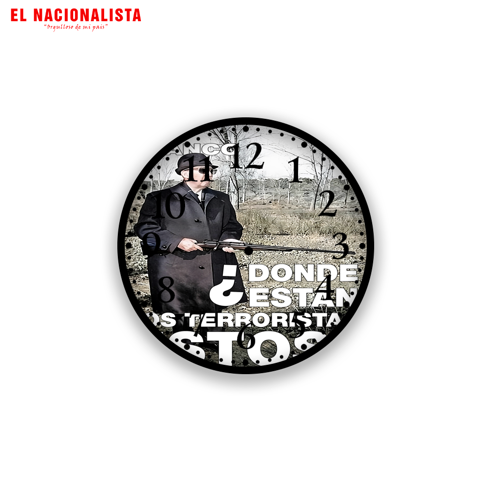 Reloj de Pared Soy Franco donde están los Terroristas – Puntualidad con Estilo Soy Franco donde están los Terroristas