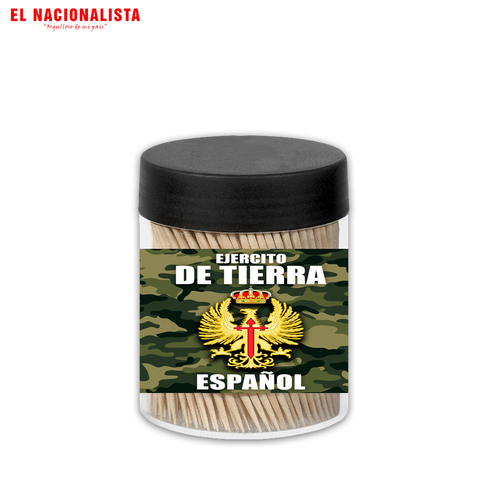 Bote de Palillos Ejército de Tierra Español – Palillero de Cocina con Emblema del Ejército de Tierra