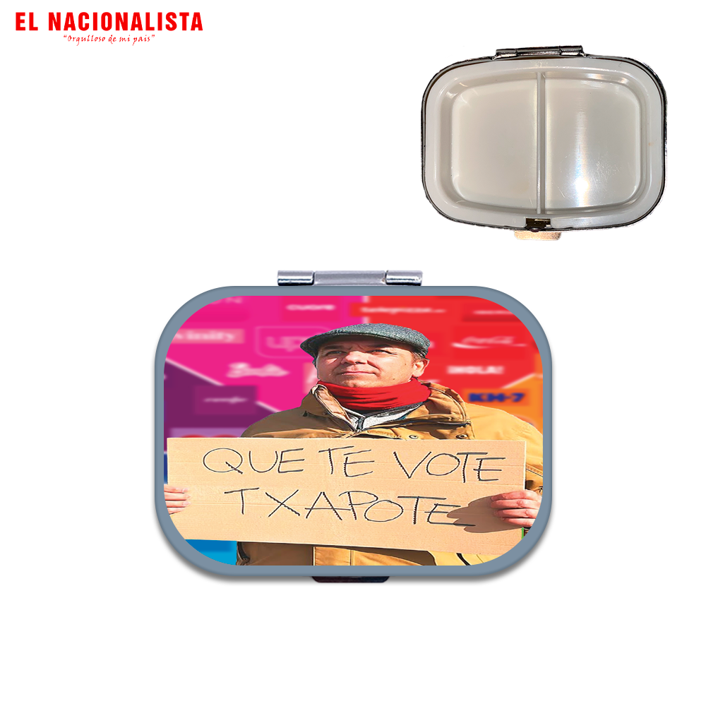 Pastillero Cuadrado Que te vote Txapote – Práctico y con Estilo Que te vote Txapote