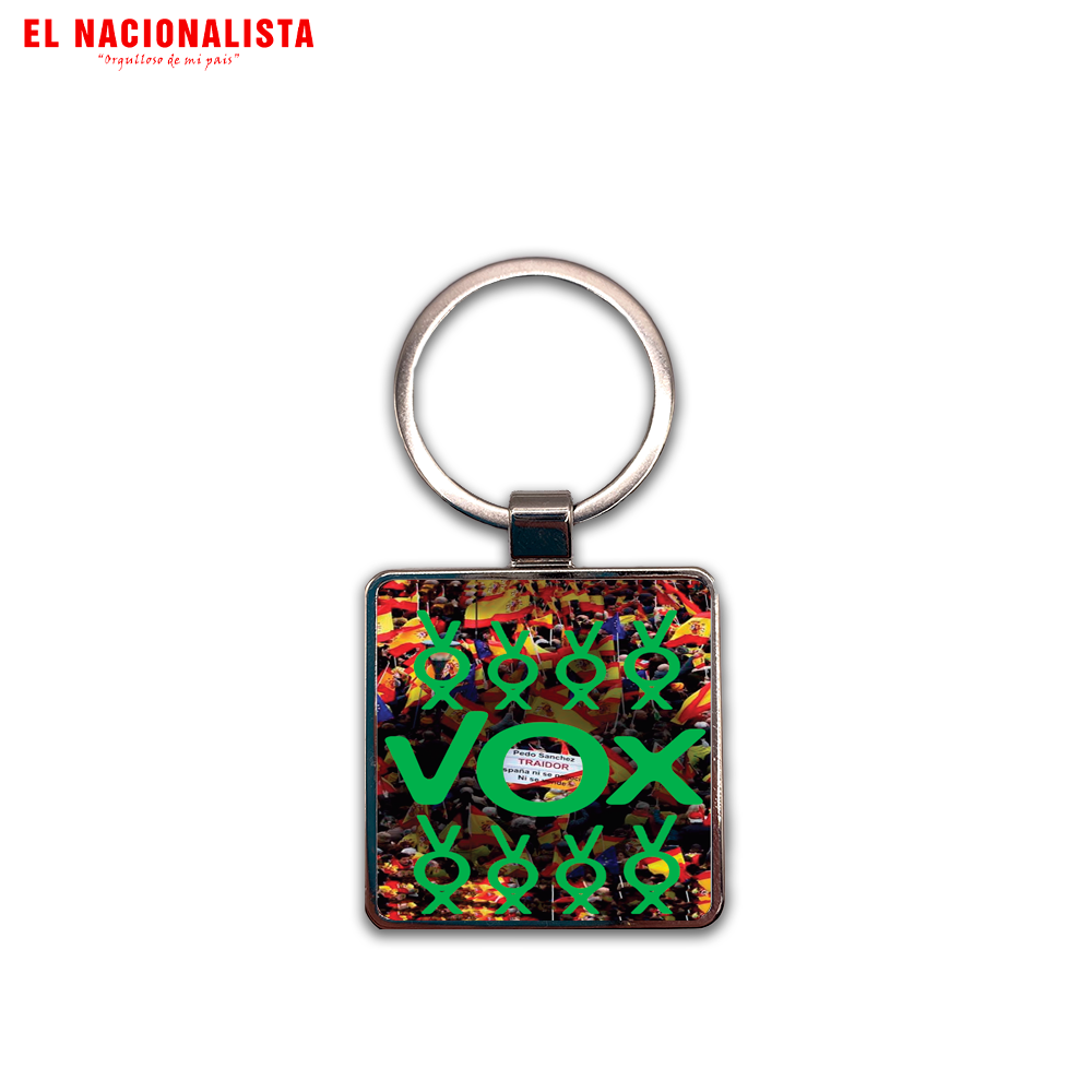 Llavero Cuadrado Vox con muchos Vox – Accesorio de Calidad Vox con muchos Vox