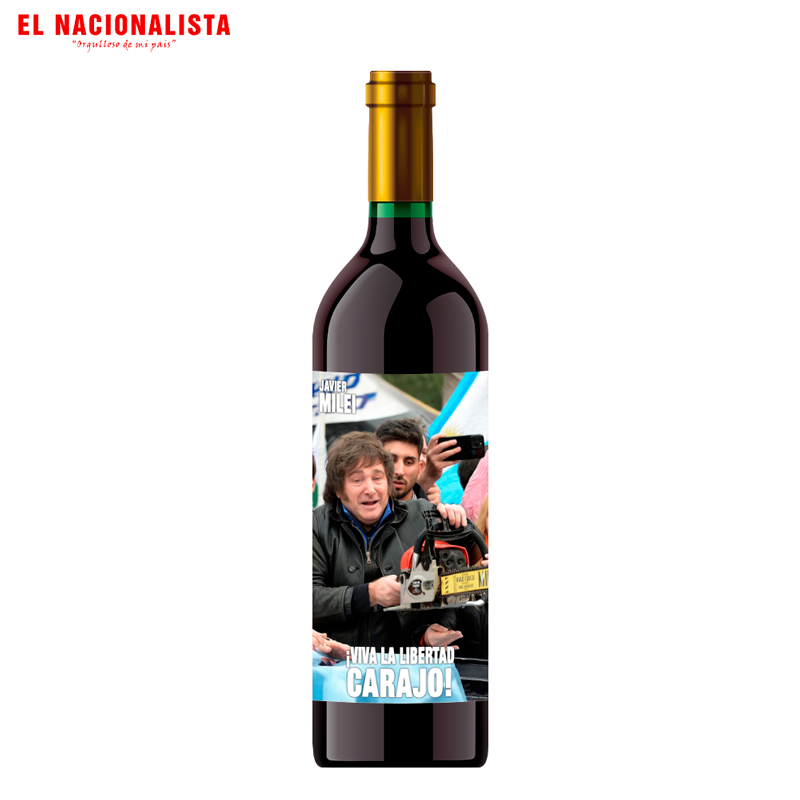 Botella de Vino Tinto Javier Milei – Edición Especial Viva la Libertad