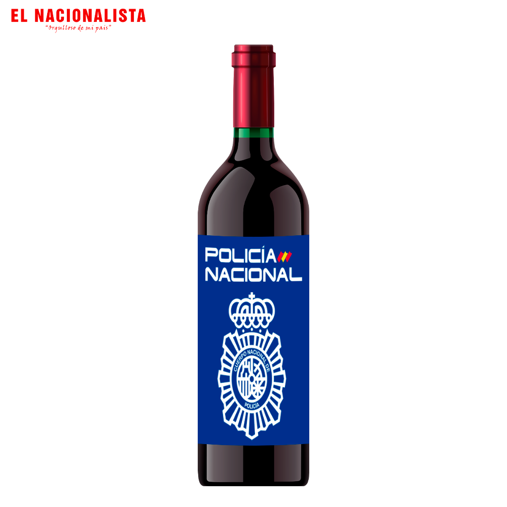 Botella de Vino Tinto Policía Nacional – Edición Especial con Emblema de la Policía Nacional