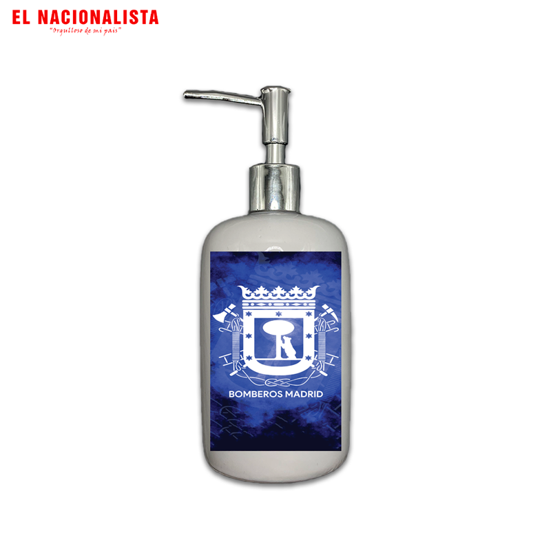 Dispensador de Jabón Bomberos Madrid – Dosificador de Baño con Escudo Oficial