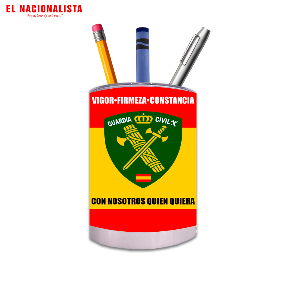 Porta Lápices Circular Guardia Civil España – Cubilete de Escritorio con Emblema de la Guardia Civil