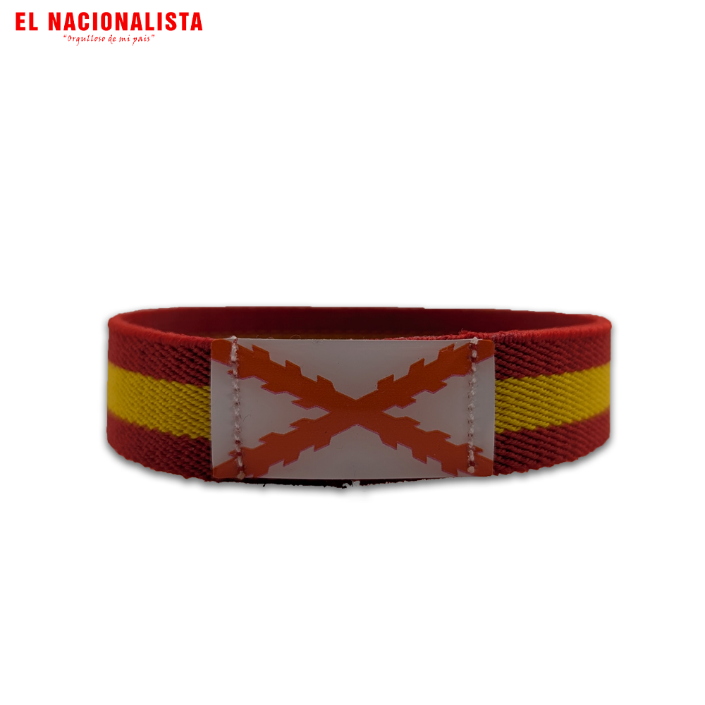 Pulsera Elástica Bandera de España con Cruz de Borgoña