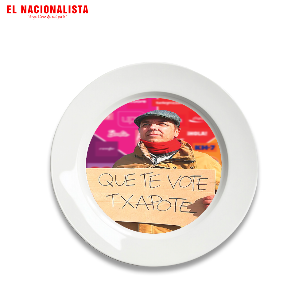 Plato Decorativo Que te vote Txapote – Arte en tu Mesa Que te vote Txapote