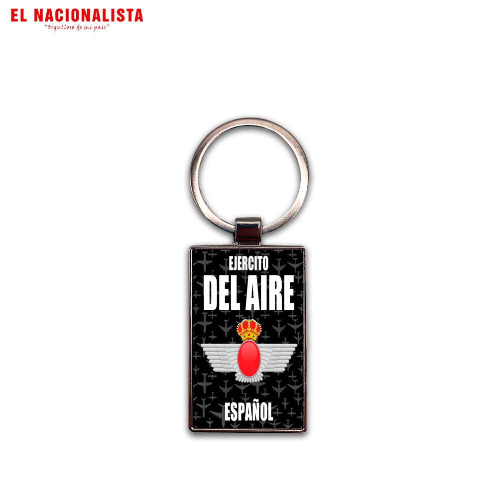Llavero Rectangular Metálico Ejército del Aire Español – Accesorio con Emblema del Ejército del Aire