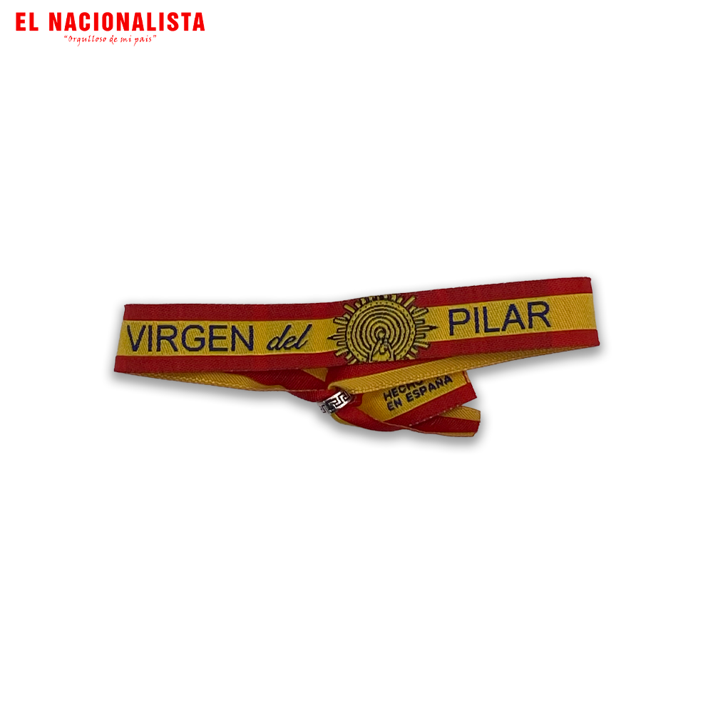 Pulsera Virgen del Pilar – Bandera España Bordada