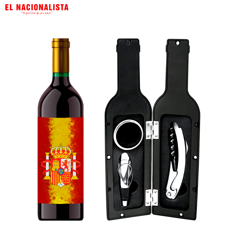 Kit Sacacorchos Escudo con bandera españa – Set para Amantes del Vino Escudo con bandera españa
