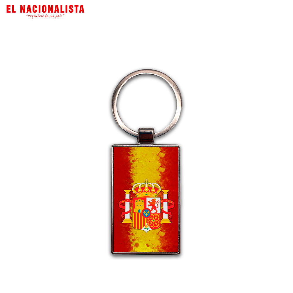 Llavero Rectangular Escudo con bandera españa – Diseño Exclusivo Escudo con bandera españa