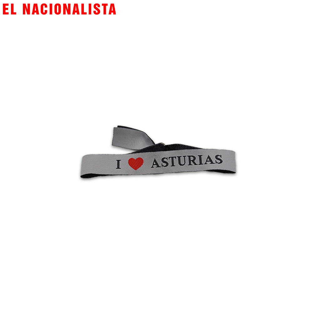Pulsera I Love Asturias – Blanca Corazón Rojo